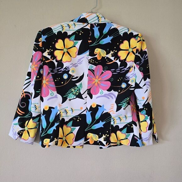 ALBERTO MAKALI Cache Women's Floral Print Jacket Blazer Size 8  Vintage Y2k - Picture 8 of 9